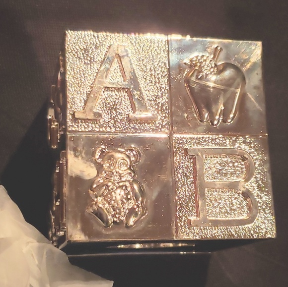 Gorham Vintage Baby Nursery Cube COIN BANK - Picture 8 of 12